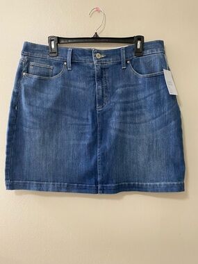 Skort mid rise size 14 jean denim modest stretch plus size new with tags